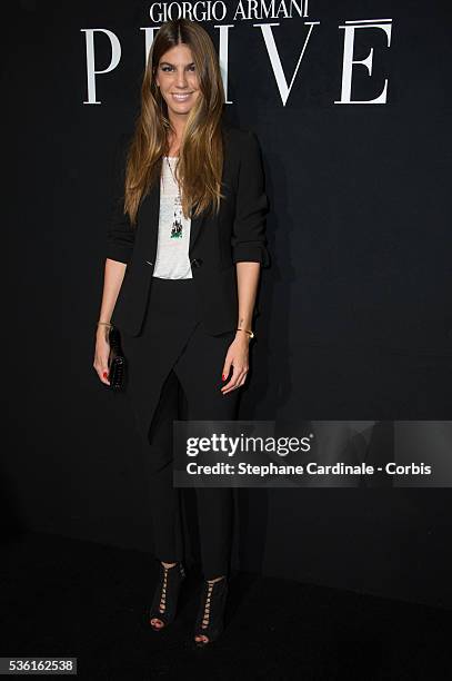 Bianca Brandolini d'Adda attends the Giorgio Armani Prive show as part of Paris Fashion Week Haute-Couture Fall/Winter 2015/2016. Held at Palais de...