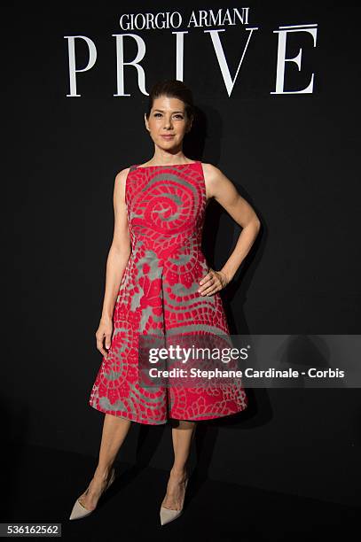 Marisa Tomei attends the Giorgio Armani Prive show as part of Paris Fashion Week Haute-Couture Fall/Winter 2015/2016. Held at Palais de Chaillot on...