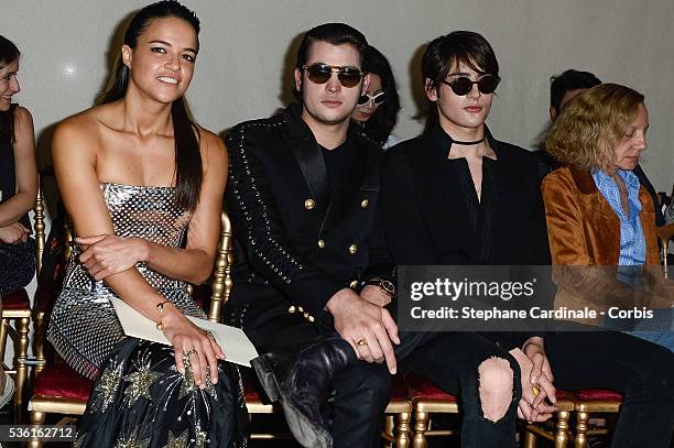 Actress Michelle Rodriguez, Peter Brant and Harry Brant attend the Jean Paul Gaultier show as part of Paris Fashion Week Haute Couture Fall/Winter...