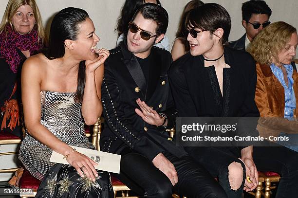 Actress Michelle Rodriguez, Peter Brant and Harry Brant attend the Jean Paul Gaultier show as part of Paris Fashion Week Haute Couture Fall/Winter...