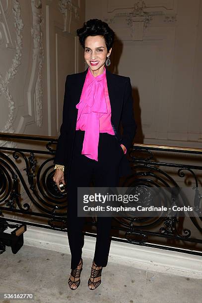 Farida Khelfa attends the Jean Paul Gaultier show as part of Paris Fashion Week Haute Couture Fall/Winter 2015/2016 on July 8, 2015 in Paris, France.
