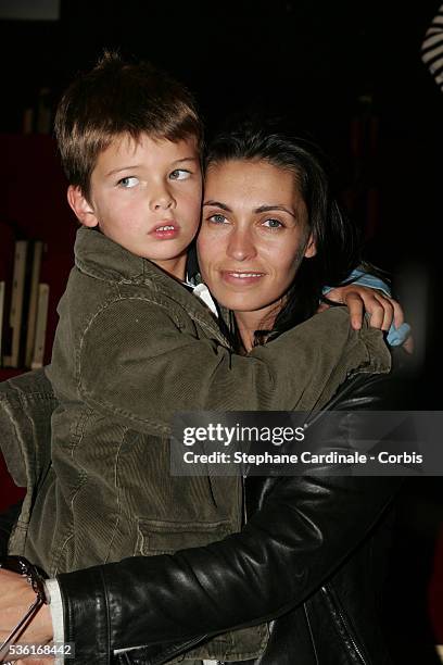 French actress Adeline Blondieau and her son Aitor.