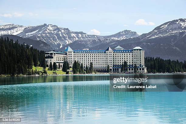 the fairmont chateau lake louise - chateau lake louise stockfoto's en -beelden