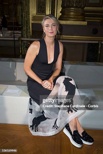 Tennis Player Maria Sharapova attends the Stella McCartney show as part of the Paris Fashion Week Womenswear Spring/Summer 2016. Held at Opera...