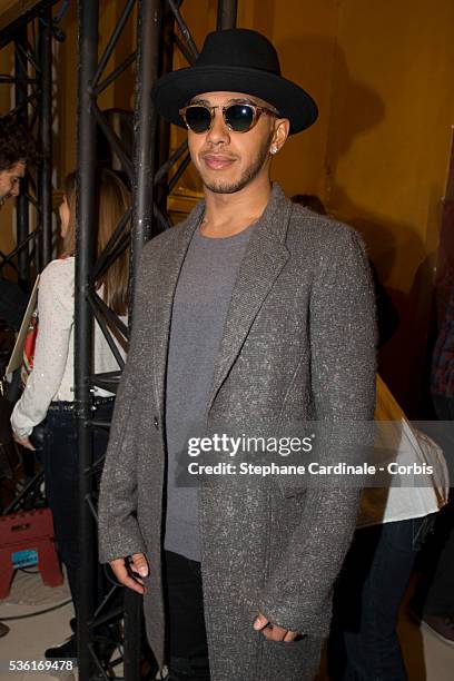 Lewis Hamilton attends the Stella McCartney show as part of the Paris Fashion Week Womenswear Spring/Summer 2016. Held at Opera Garnier on October 5,...