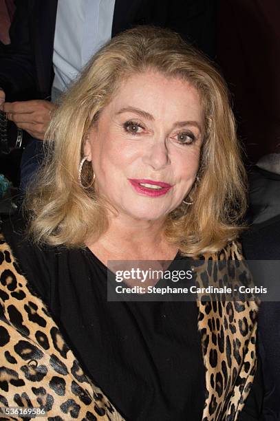 Catherine Deneuve attends the Saint Laurent show as part of the Paris Fashion Week Womenswear Spring/Summer 2016 on October 5, 2015 in Paris, France.