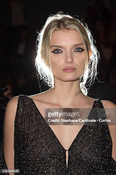 Lily Donaldson attends the Saint Laurent show as part of the Paris Fashion Week Womenswear Spring/Summer 2016 on October 5, 2015 in Paris, France.