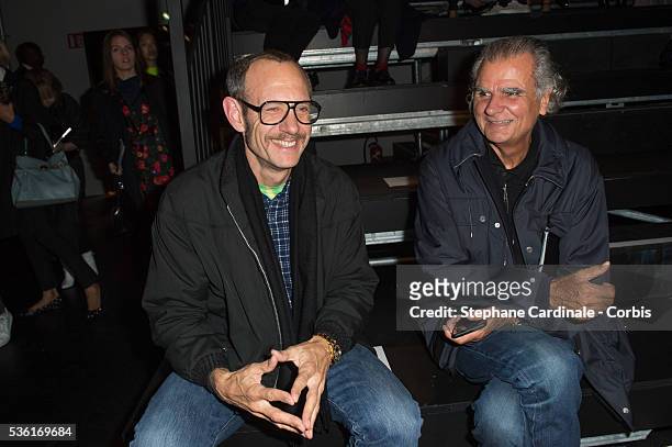 Terry Richardson and Patrick Demarchelier attends the Saint Laurent show as part of the Paris Fashion Week Womenswear Spring/Summer 2016 on October...