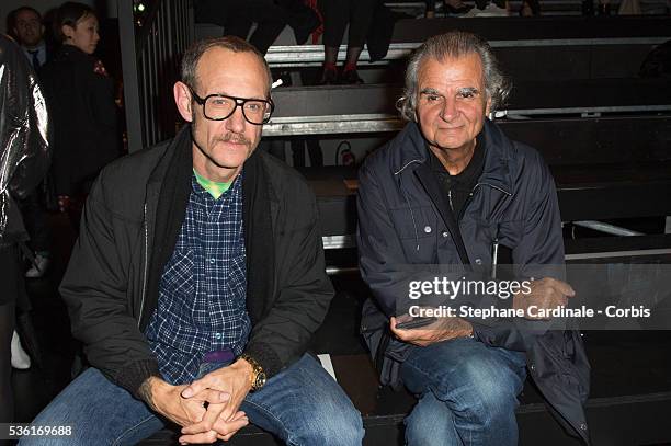 Terry Richardson and Patrick Demarchelier attends the Saint Laurent show as part of the Paris Fashion Week Womenswear Spring/Summer 2016 on October...