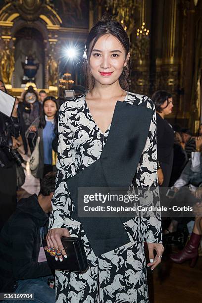 Song Jia attends the Stella McCartney show as part of the Paris Fashion Week Womenswear Spring/Summer 2016. Held at Opera Garnier on October 5, 2015...
