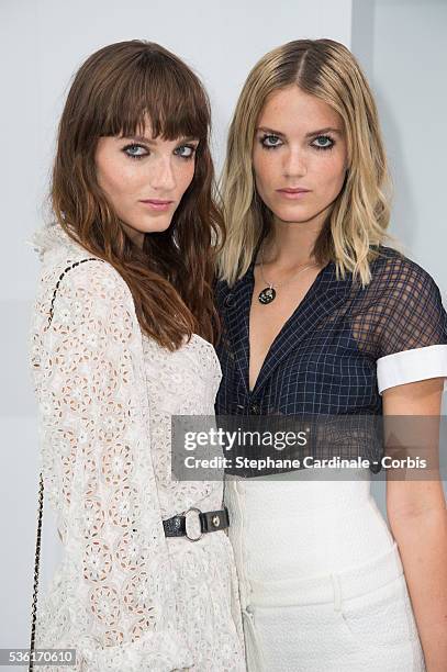 Miranda Kilbey and Elektra Kilbey attend the Chanel show as part of the Paris Fashion Week Womenswear Spring/Summer 2016 on October 6, 2015 in Paris,...