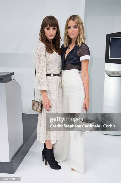 Miranda Kilbey and Elektra Kilbey attend the Chanel show as part of the Paris Fashion Week Womenswear Spring/Summer 2016 on October 6, 2015 in Paris,...