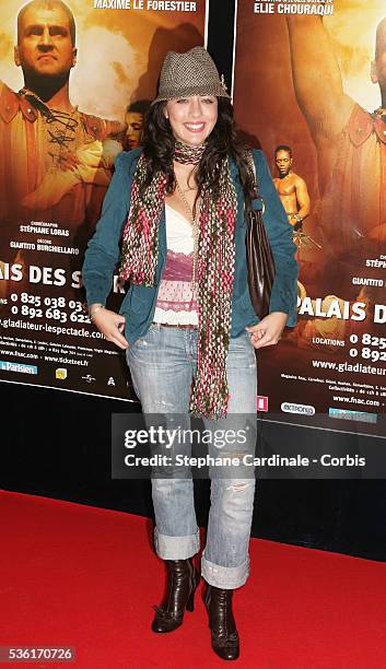 French singer Nolwenn Leroy attends the premiere of the show "Gladiateur" directed by Elie Chouraqui at the Palais des Sports.