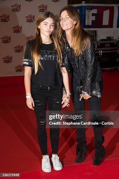 Veronika Loubry and her daughter Thylane Blondeau arrive at the 17th NRJ Music Awards at Palais des Festivals on November 7, 2015 in Cannes, France.