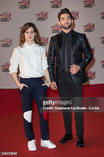 Christine and the Queens and Kendji Girac arrive at the 17th NRJ Music Awards at Palais des Festivals on November 7, 2015 in Cannes, France.
