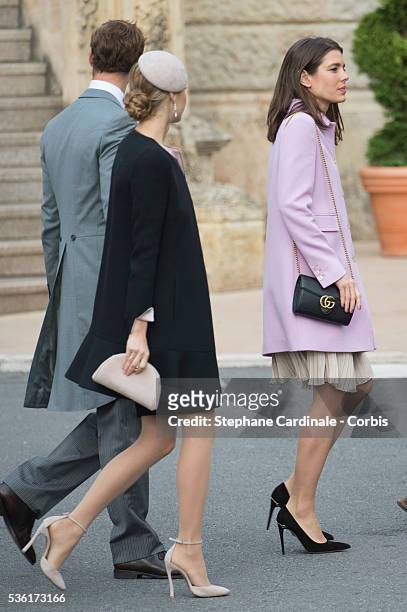 Beatrice Borro­meo and Charlotte Casiraghi arrive to attend a Mass, at the Monaco Cathedral during the Monaco National Day Celebrations, on November...