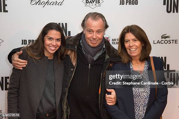 Michel Leeb, his Wife Beatrice and their daughter Elsa attend The 'Un + Une' Paris Premiere At Cinema UGC Normandie at Cinema UGC Normandie on...