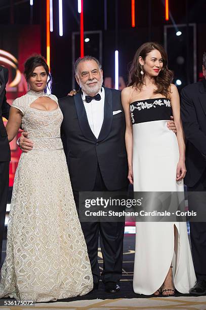 Richa Chadda, Francis Ford Coppola and Olga Kurylenko attend the Opening Ceremony of the 15th Marrakech International Film Festival, on December 4 in...