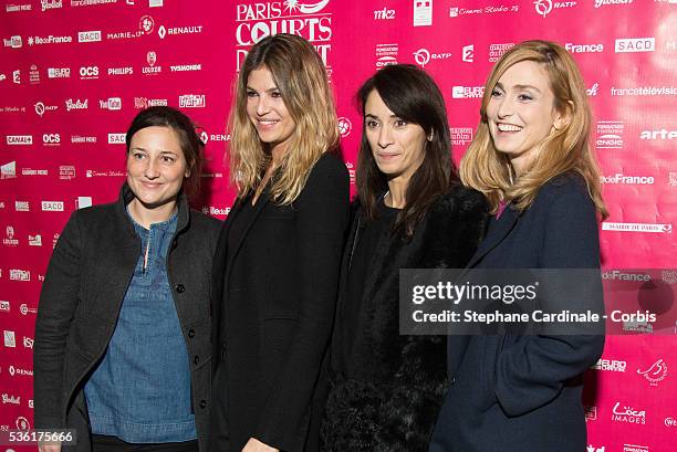 Carine May, Isabelle Funaro, Rachida Brakni and Julie Gayet attend the Paris International Short Films Festival, on December 12 at Cinema des...