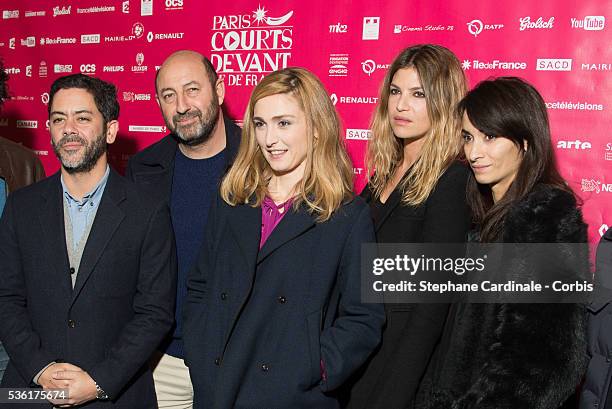 Manu Payet, Kad Merad, Julie Gayet, Isabelle Funaro and Rachida Brakni attend the Paris International Short Films Festival, on December 12 at Cinema...