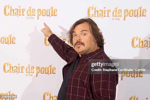 Actor Jack Black attends the 'Goosebumps -Chair de Poule-' Paris Photocall at Hotel Bristol on February 2, 2016 in Paris, France