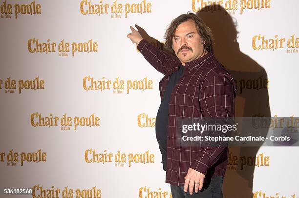 Actor Jack Black attends the 'Goosebumps -Chair de Poule-' Paris Photocall at Hotel Bristol on February 2, 2016 in Paris, France