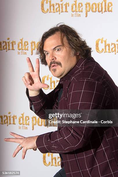 Actor Jack Black attends the 'Goosebumps -Chair de Poule-' Paris Photocall at Hotel Bristol on February 2, 2016 in Paris, France