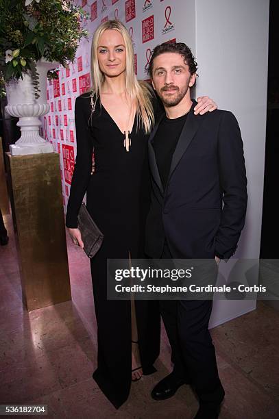 David Korma and Virginie Courtin-Clarins attend the Sidaction Gala Dinner 2016 as part of Paris Fashion Week on January 28, 2016 in Paris, France.