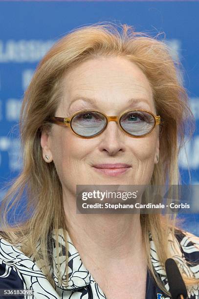 Mery Streep attends the International Jury Press Conference during the 66th Berlinale International Film Festival at Grand Hyatt Hotel on February...