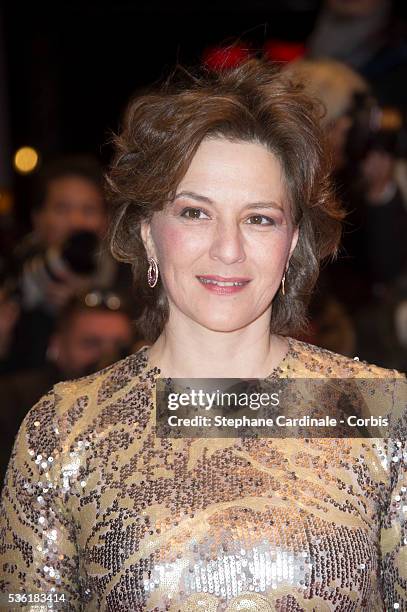 Martina Gedeck attends the 'Hail, Caesar!' premiere during the 66th Berlinale International Film Festival at Berlinale Palace on February 11, 2016 in...