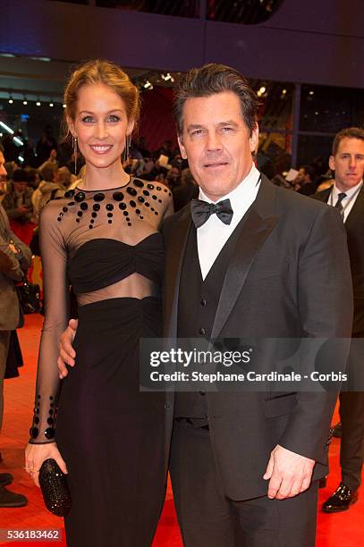 Actor Josh Brolin and Kathryn Boyd attend the 'Hail, Caesar!' premiere during the 66th Berlinale International Film Festival at Berlinale Palace on...