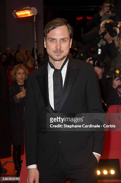 Actor Lars Eidinger attends the 'Hail, Caesar!' premiere during the 66th Berlinale International Film Festival at Berlinale Palace on February 11,...