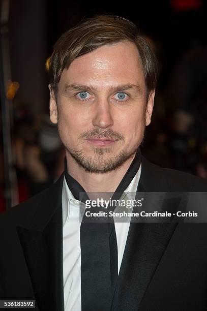 Actor Lars Eidinger attends the 'Hail, Caesar!' premiere during the 66th Berlinale International Film Festival at Berlinale Palace on February 11,...