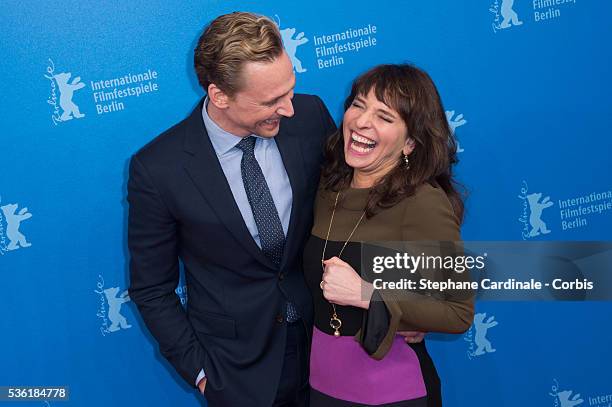 Actor Tom Hiddleston and director Susanne Bier attend the 'The Night Manager' premiere during the 66th Berlinale International Film Festival Berlin...