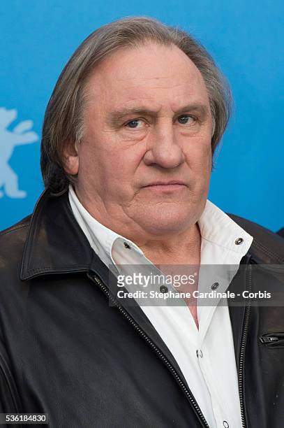 Actor Gerard Depardieu attends the 'Saint Amour' photo call during the 66th Berlinale International Film Festival Berlin at Grand Hyatt Hotel on...