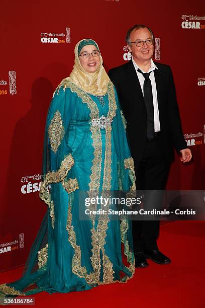 Soria Zeroual and Philippe Faucon arrive at the Cesar Film Awards 2016 at Theatre du Chatelet on February 26, 2016 in Paris, France.