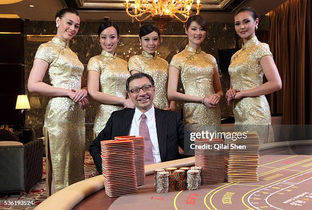 Francis Lui, deputy chairman of the Galaxy Entertainment Group, poses for photos in a VIP card room at Galaxy's Starworld Casino in Macau, China on...