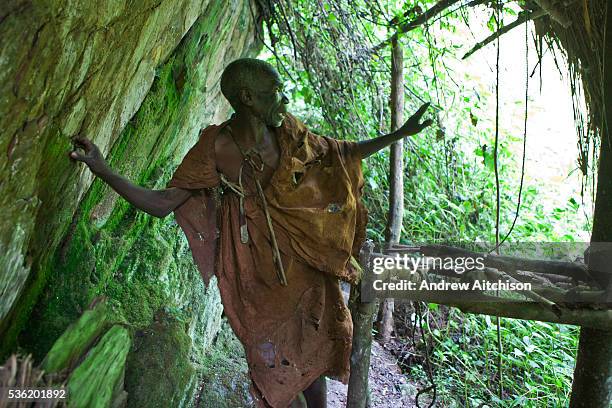 Batwa Map James, one of the elders of the traditional Batwa pygmies from the ...