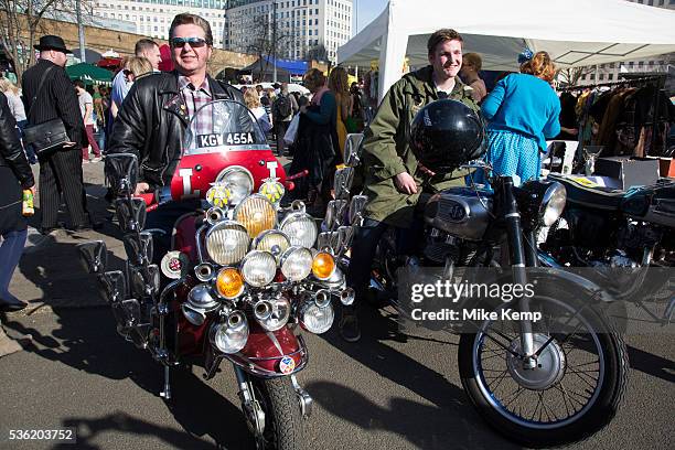 The Classic Car Boot Sale at the Southbank Centre, South Bank, London, UK. Vintage cars, fashion and style assemble together to celebrate all things...