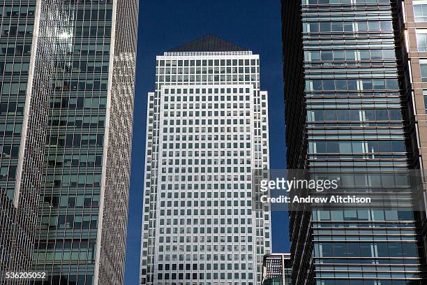 One Canada Square skyscraper building in East London, England, United Kingdom. It is the second tallest building in the United Kingdom. One of the...