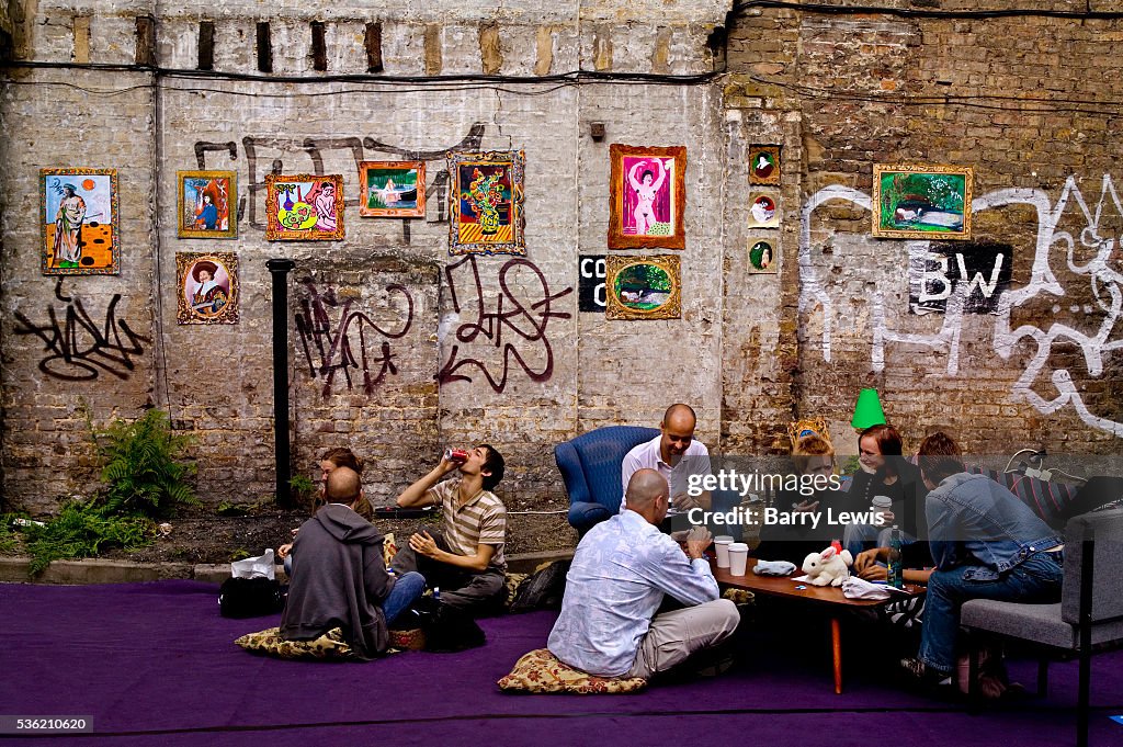 UK - London - Daytime party in Spitalfields