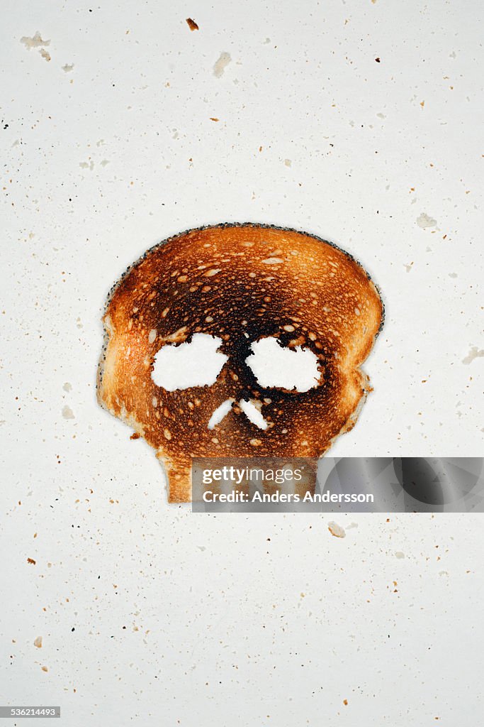 White toast shaped as skull