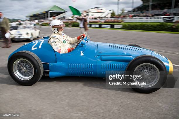 David Bennett driving his 1953 Maserati A6GCM out onto the track for the Richmond Trophy Race