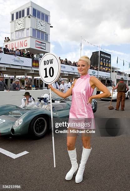 Row 10 Grid Girl at the start of the Whitsun Trophy Race