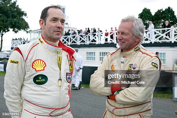 Drivers Peter Hardman, & Gary Pearson, , on the the track