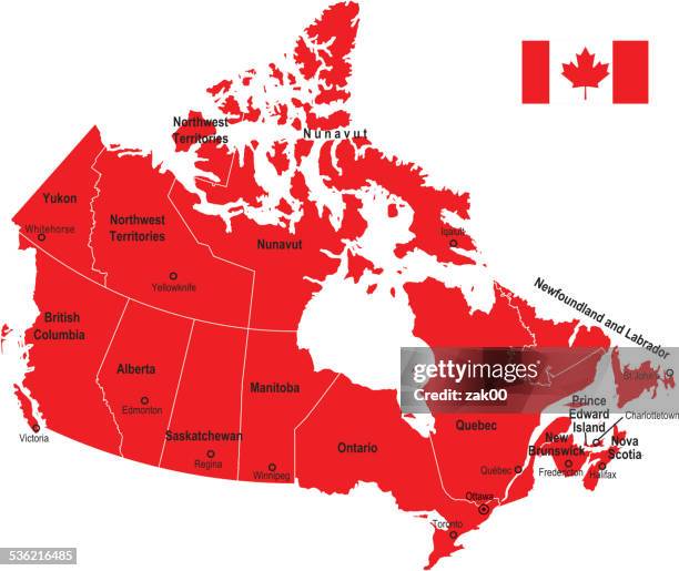 canada map and flag - northern saskatchewan stock illustrations