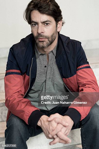 Spanish actor Eduardo Noriega poses during a portrait session during promotion of the film 'Nuestros Amantes' on May 31, 2016 in Madrid, Spain.