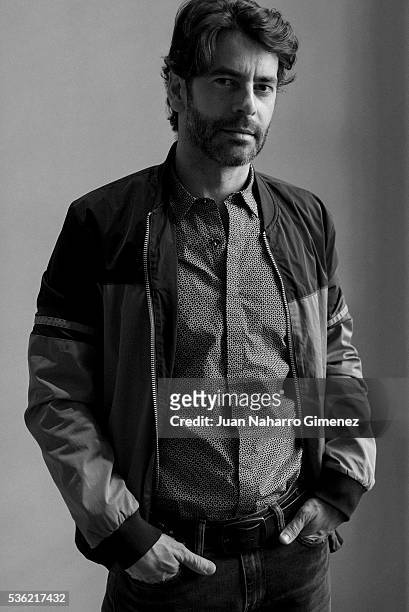 Spanish actor Eduardo Noriega poses during a portrait session during promotion of the film 'Nuestros Amantes' on May 31, 2016 in Madrid, Spain.