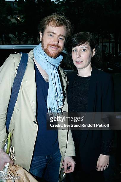 Gael Giraudeau and Anne Auffret attend "L'oiseau Bleu" at Theatre Hebertot on May 31, 2016 in Paris, France.