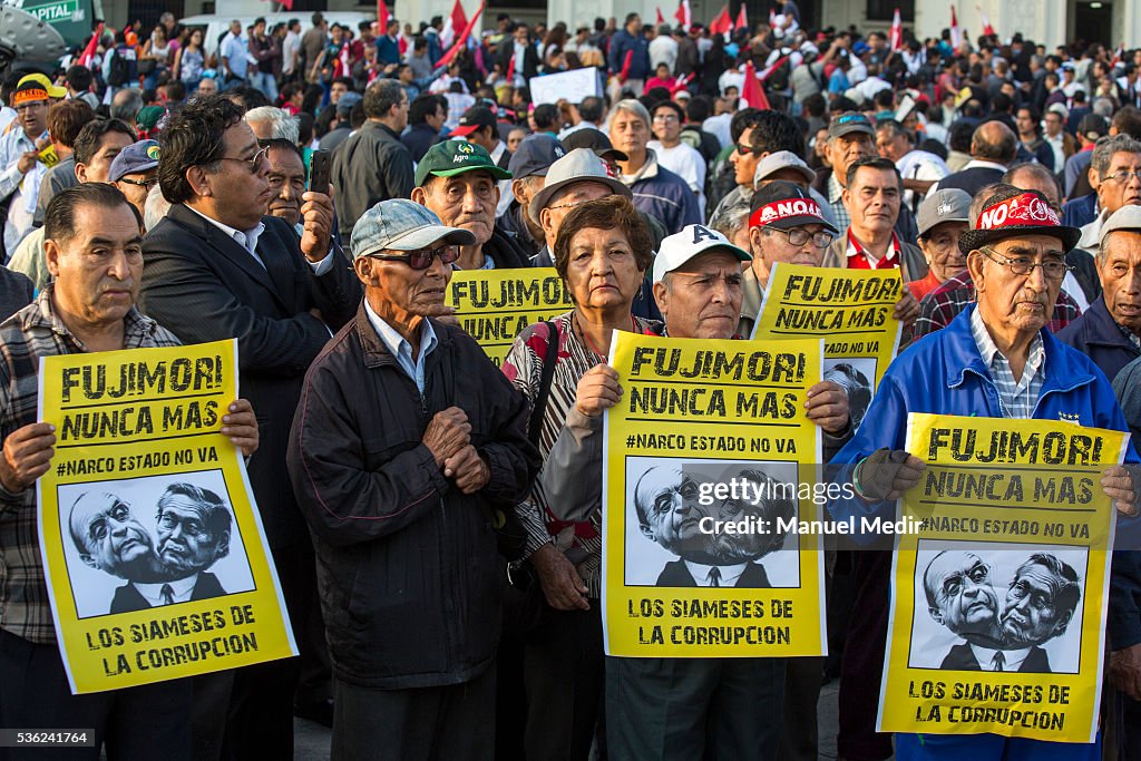 People Protest Against Presidential Candidate Keiko Fujimori